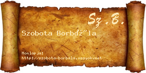 Szobota Borbála névjegykártya